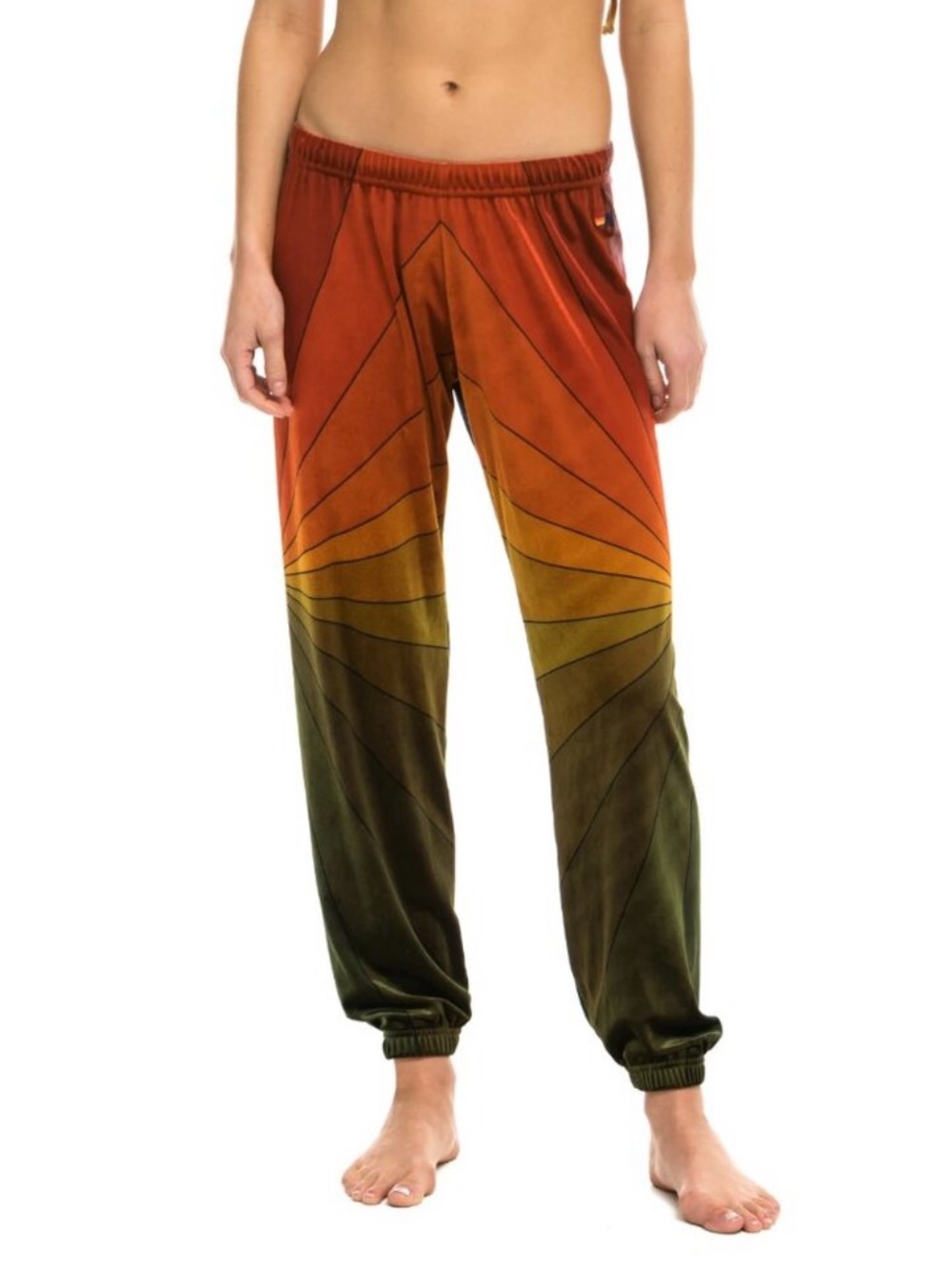 Aviator Nation Sunburst Velour Joggers Size S